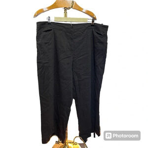 EILEEN FISHER ~ Chocolate Brown Linen Wide Leg Pants with Pockets 2X